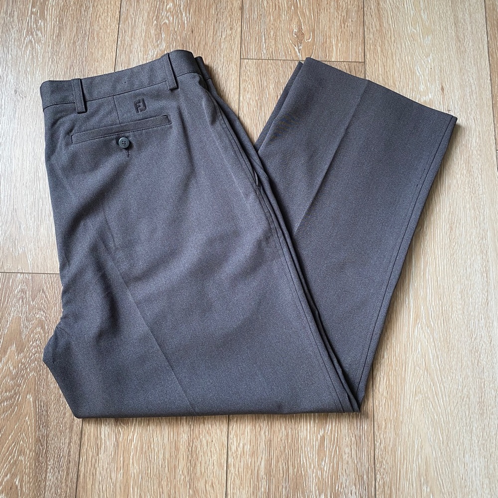 Men’s Footjoy Flat Front Gray Chino Golf Pants Size 38 Waist